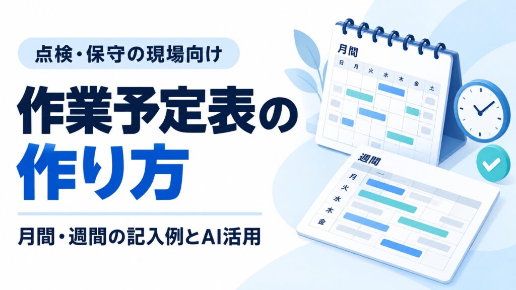 作業予定表の作り方。月間・週間の記入例とAI活用を紹介するカレンダーのイラスト